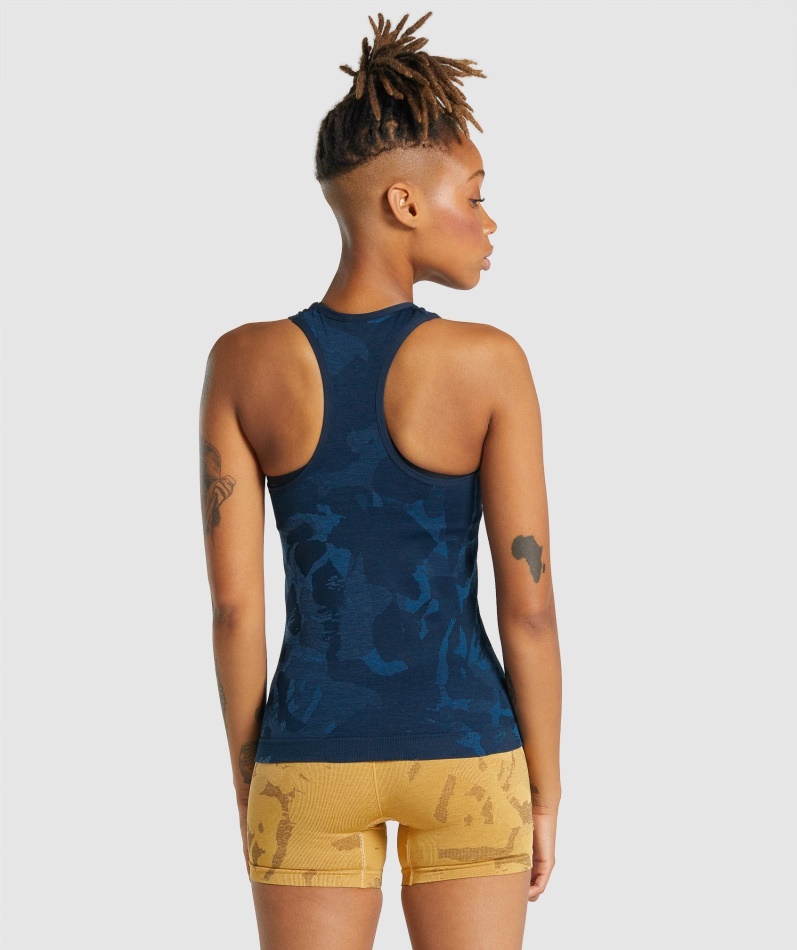 Gymshark Adapt Camo Sømløs Tank Savanne-marine