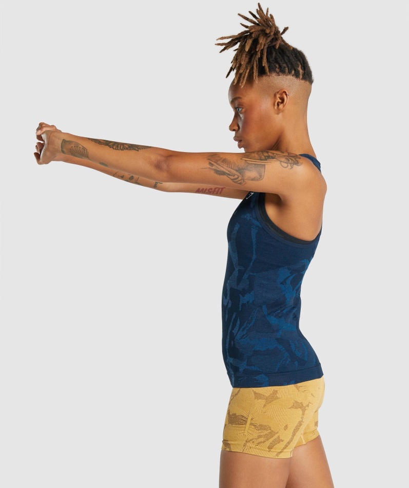Gymshark Adapt Camo Sømløs Tank Savanne-marine