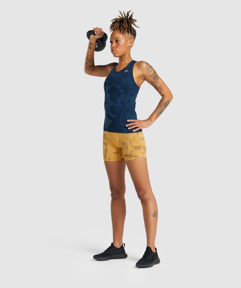 Gymshark Adapt Camo Sømløs Tank Savanne-marine