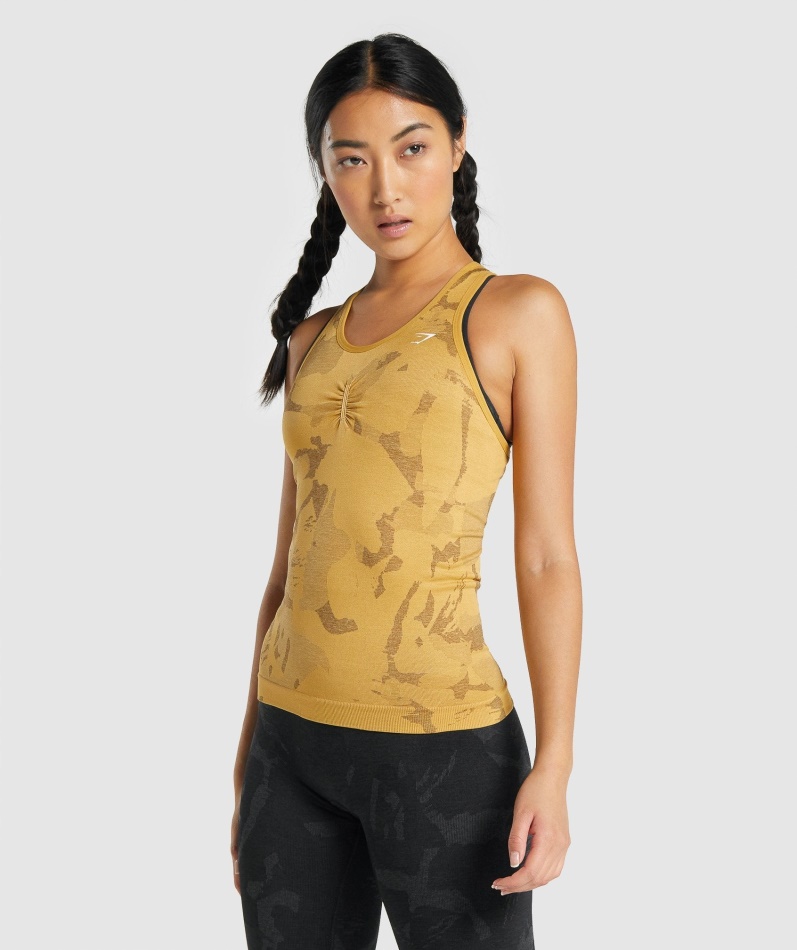 Gymshark Adapt Camo Sømløs Tank Savanne-gul