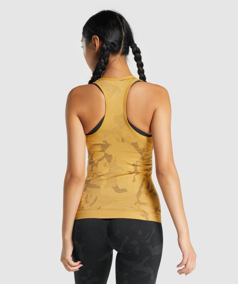 Gymshark Adapt Camo Sømløs Tank Savanne-gul