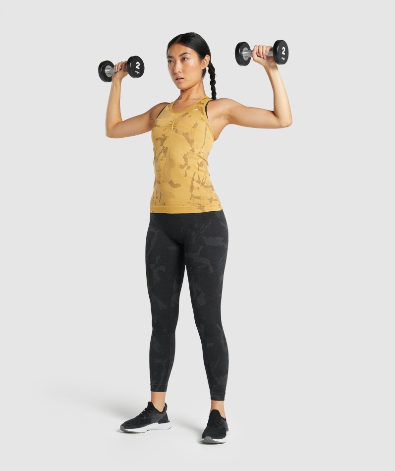 Gymshark Adapt Camo Sømløs Tank Savanne-gul