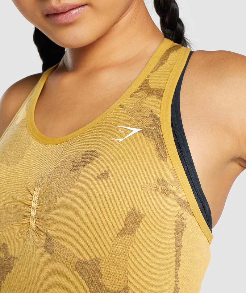 Gymshark Adapt Camo Sømløs Tank Savanne-gul