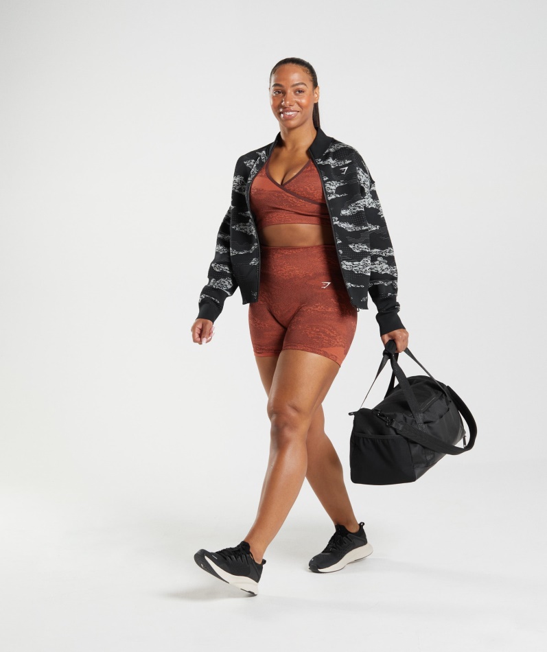 Gymshark Adapt Camo Sømløs Treningsjakke Lava-svart-lys Grå