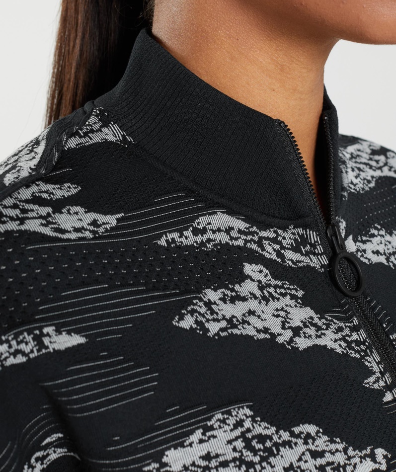 Gymshark Adapt Camo Sømløs Treningsjakke Lava-svart-lys Grå