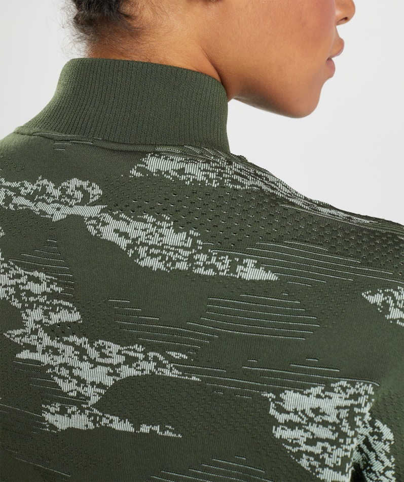 Gymshark Adapt Camo Sømløs Treningsjakke Lava-mose Oliven-aloe Grønn