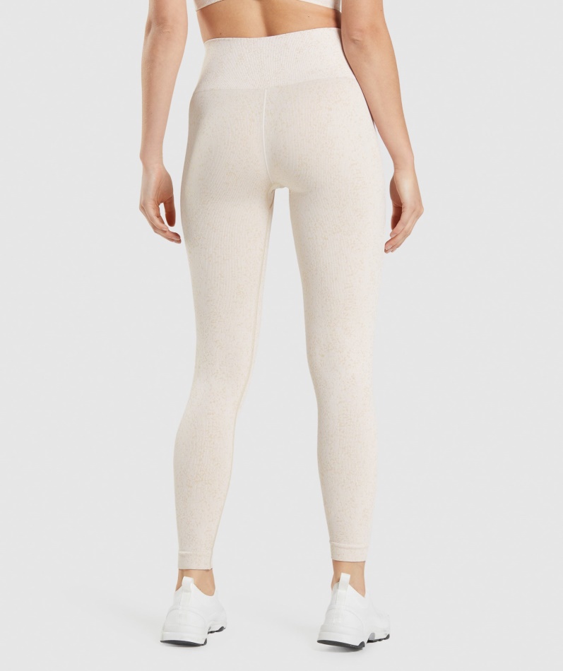 Gymshark Adapt Fleck Sømløse Leggings Mineral-kokos Hvit