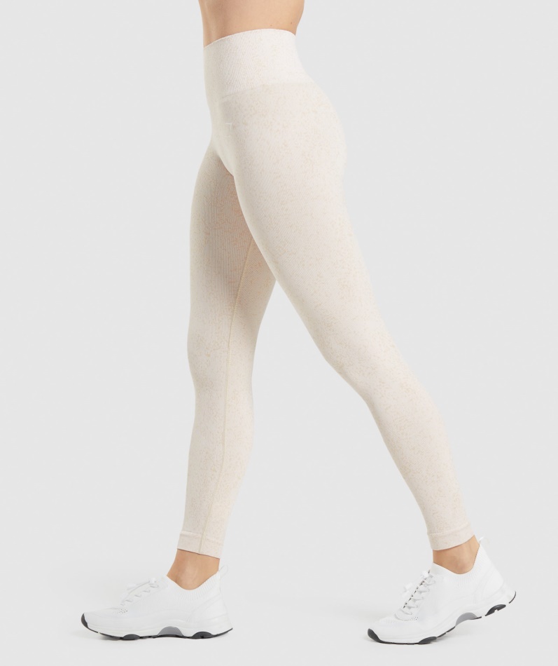 Gymshark Adapt Fleck Sømløse Leggings Mineral-kokos Hvit