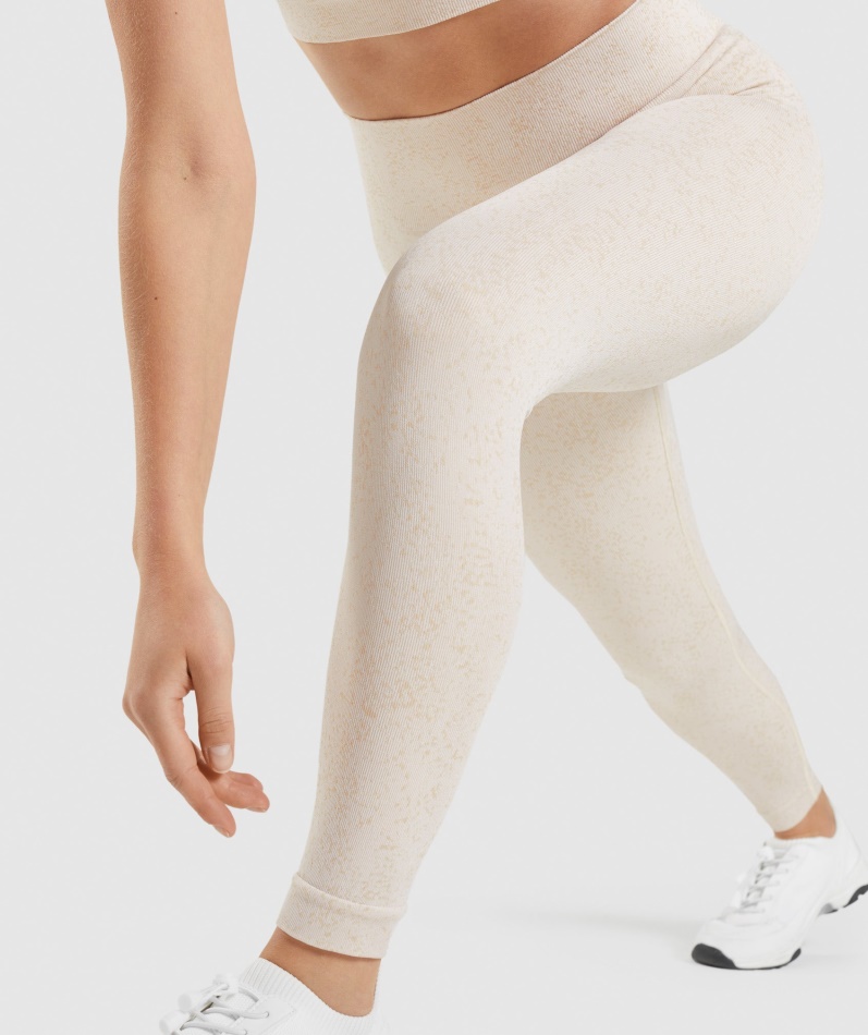 Gymshark Adapt Fleck Sømløse Leggings Mineral-kokos Hvit