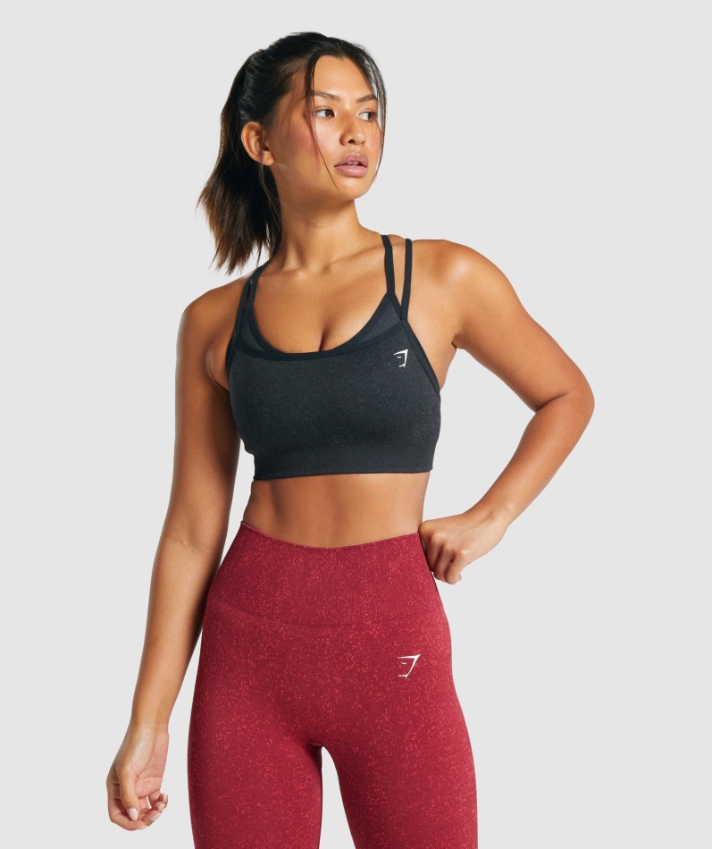 Gymshark Adapt Fleck Sømløs Sports-bh Mineral-svart