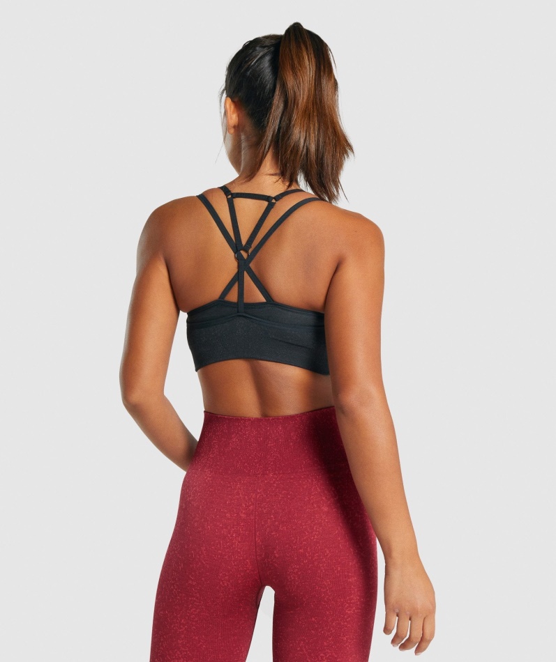Gymshark Adapt Fleck Sømløs Sports-bh Mineral-svart