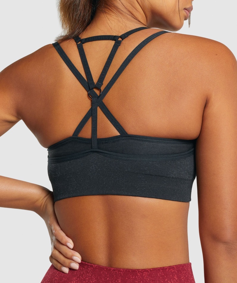 Gymshark Adapt Fleck Sømløs Sports-bh Mineral-svart