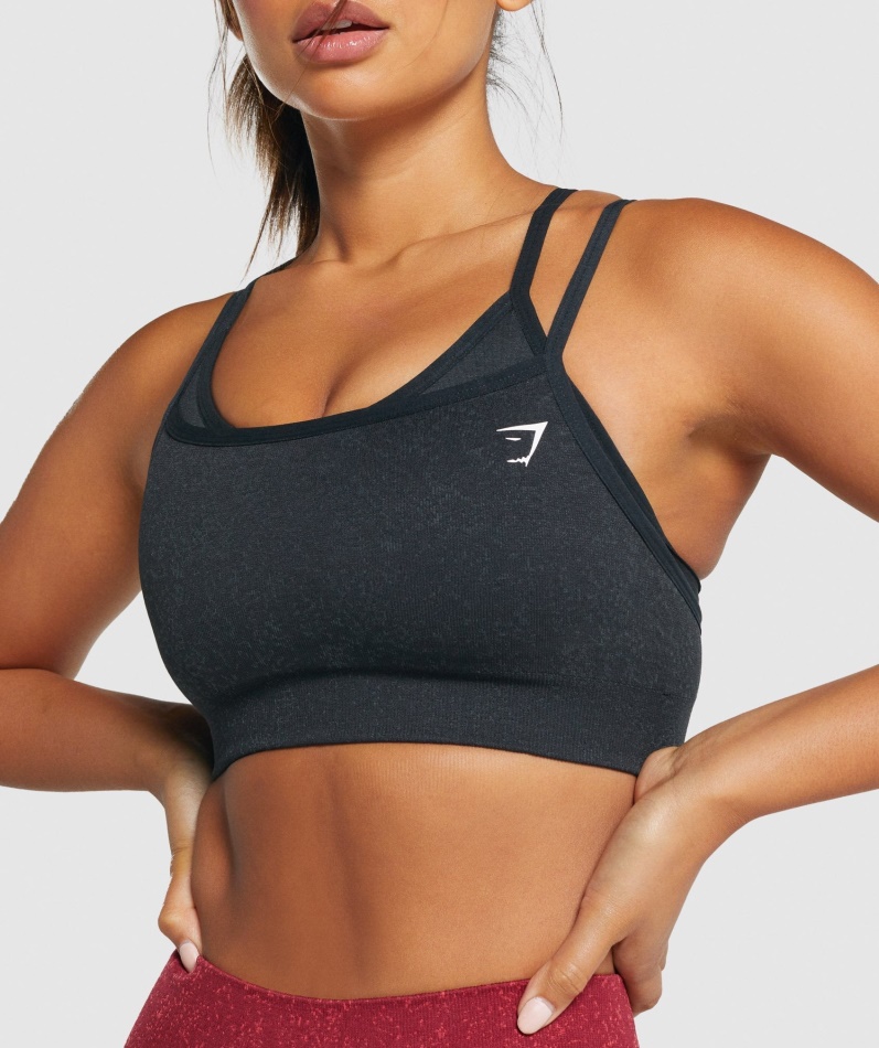 Gymshark Adapt Fleck Sømløs Sports-bh Mineral-svart