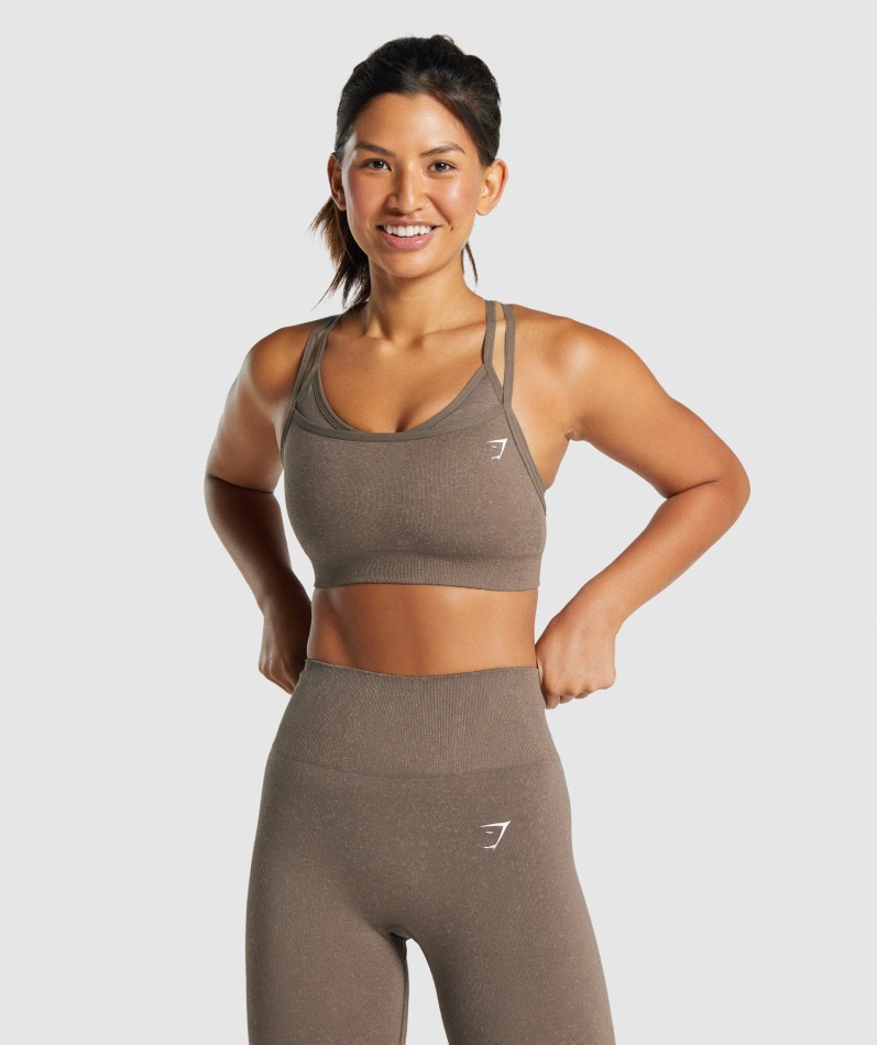 Gymshark Adapt Fleck Sømløs Sports-bh Mineral-brun