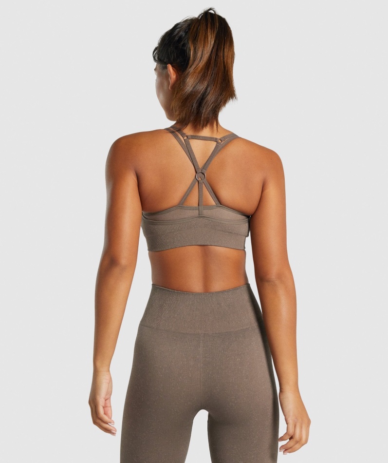 Gymshark Adapt Fleck Sømløs Sports-bh Mineral-brun