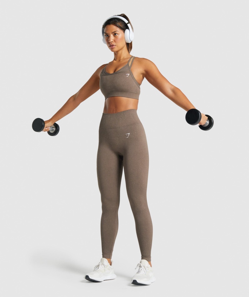 Gymshark Adapt Fleck Sømløs Sports-bh Mineral-brun