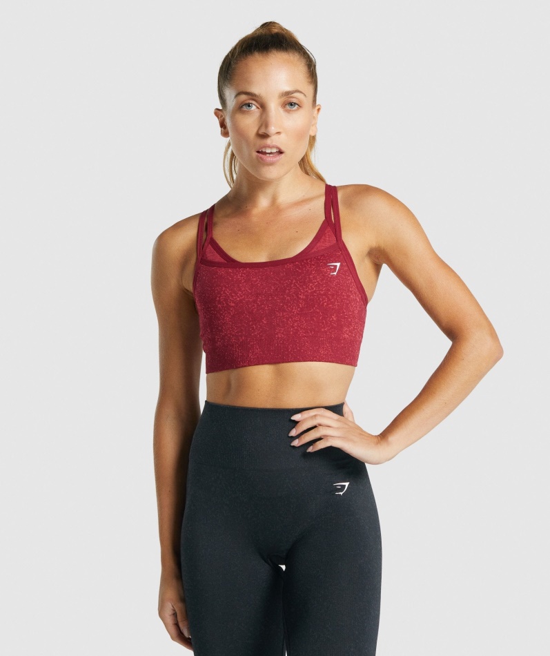 Gymshark Adapt Fleck Sømløs Sports-bh Mineral-burgunder