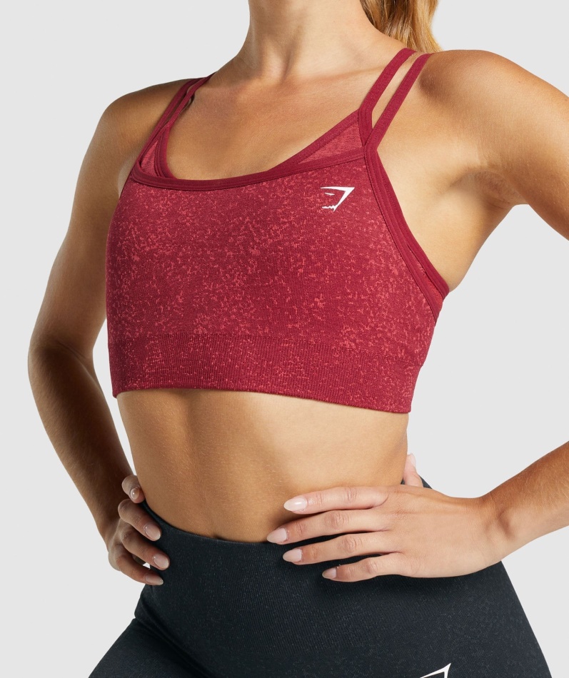Gymshark Adapt Fleck Sømløs Sports-bh Mineral-burgunder