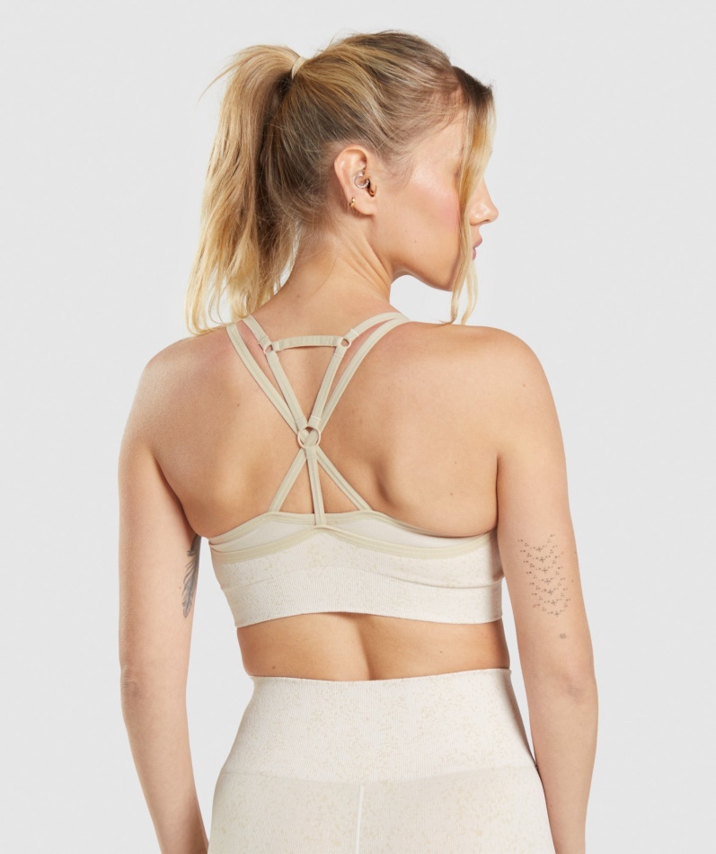 Gymshark Adapt Fleck Sømløs Sports-bh Mineral-kokos Hvit