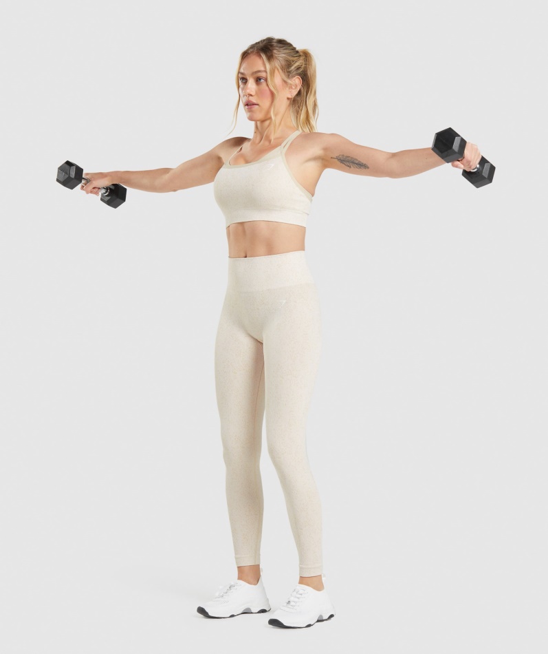 Gymshark Adapt Fleck Sømløs Sports-bh Mineral-kokos Hvit