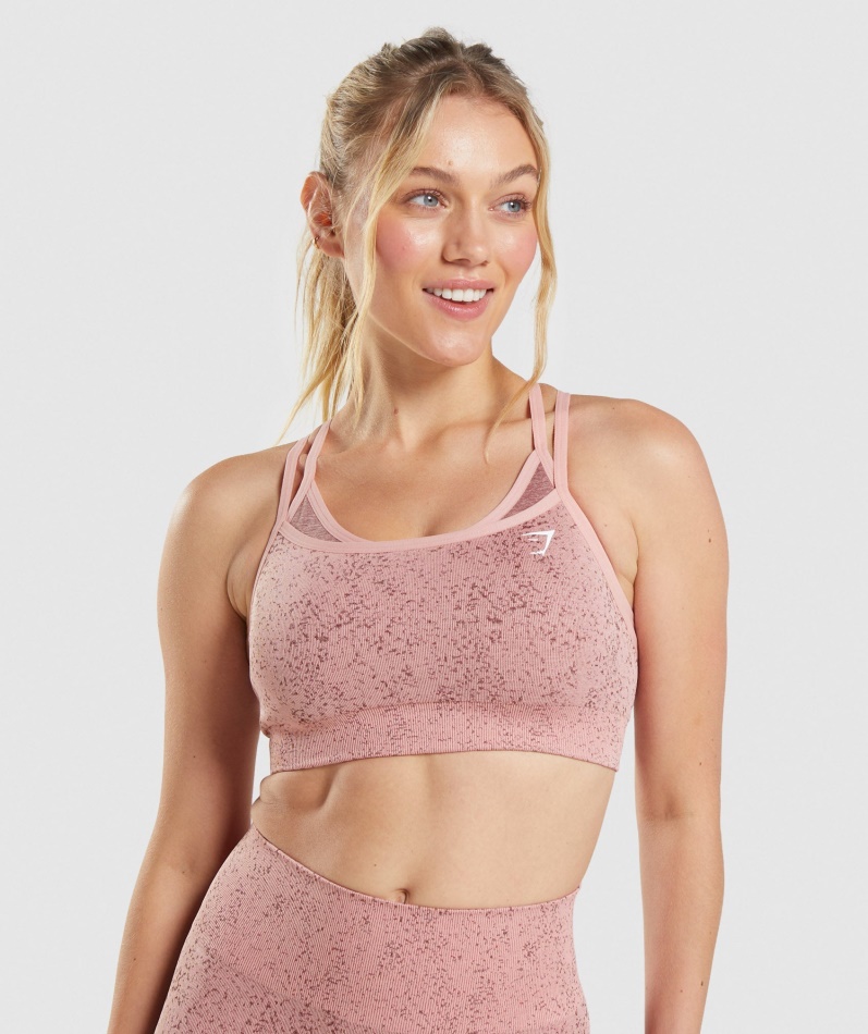 Gymshark Adapt Fleck Sømløs Sports-bh Mineral-paige Rosa