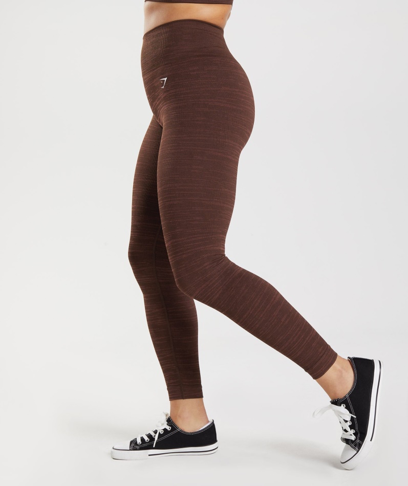 Gymshark Adapt Marl Sømløse Leggings Vlt-arkiv Brun-brun