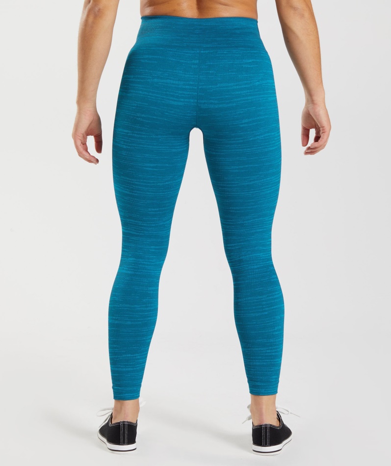 Gymshark Adapt Marl Sømløse Leggings Vlt-atlantic Blå-hai Blå