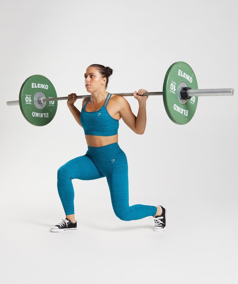 Gymshark Adapt Marl Sømløse Leggings Vlt-atlantic Blå-hai Blå