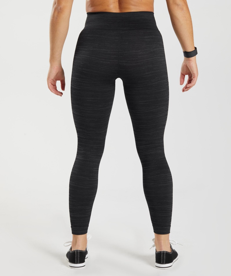 Gymshark Adapt Marl Sømløse Leggings Vlt-svart-smokey Grå