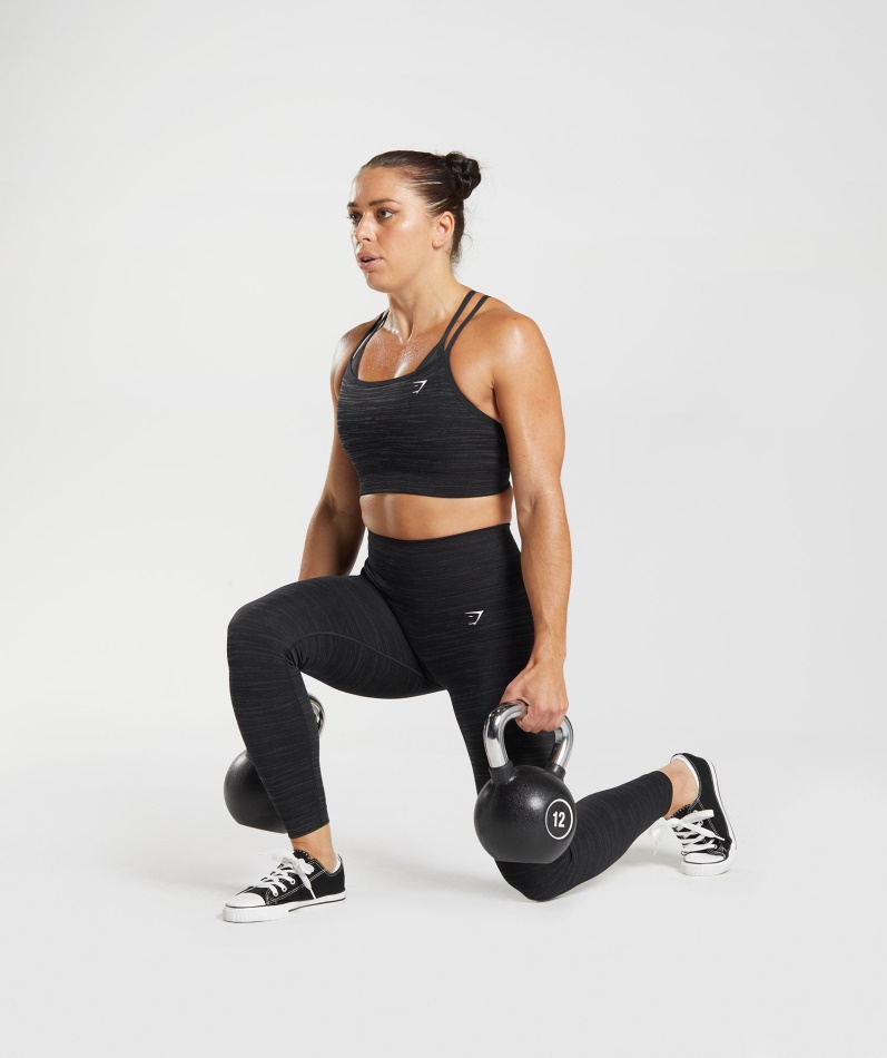 Gymshark Adapt Marl Sømløse Leggings Vlt-svart-smokey Grå