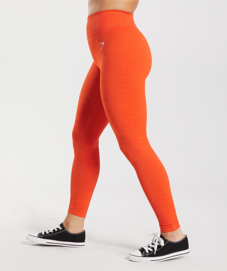 Gymshark Adapt Marl Sømløse Leggings Vlt-pepper Rød-snygg Oransje