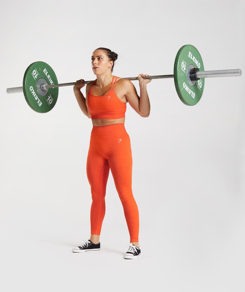 Gymshark Adapt Marl Sømløse Leggings Vlt-pepper Rød-snygg Oransje