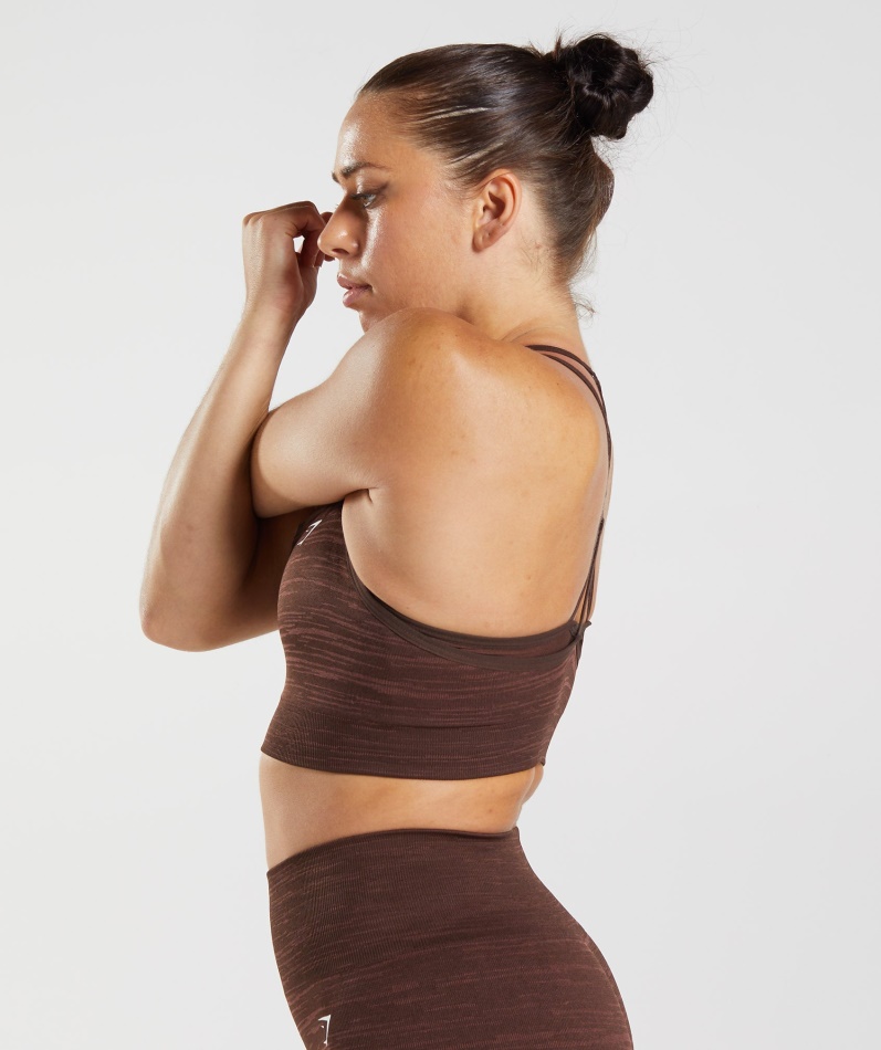 Gymshark Adapt Marl Sømløs Sports-bh Vlt-arkiv Brun-brun