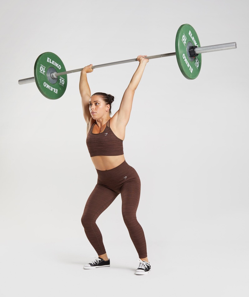 Gymshark Adapt Marl Sømløs Sports-bh Vlt-arkiv Brun-brun