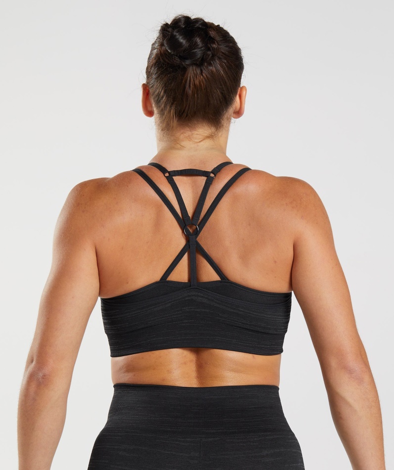 Gymshark Adapt Marl Sømløs Sports-bh Vlt-svart-smokey Grå