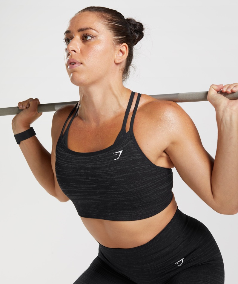 Gymshark Adapt Marl Sømløs Sports-bh Vlt-svart-smokey Grå