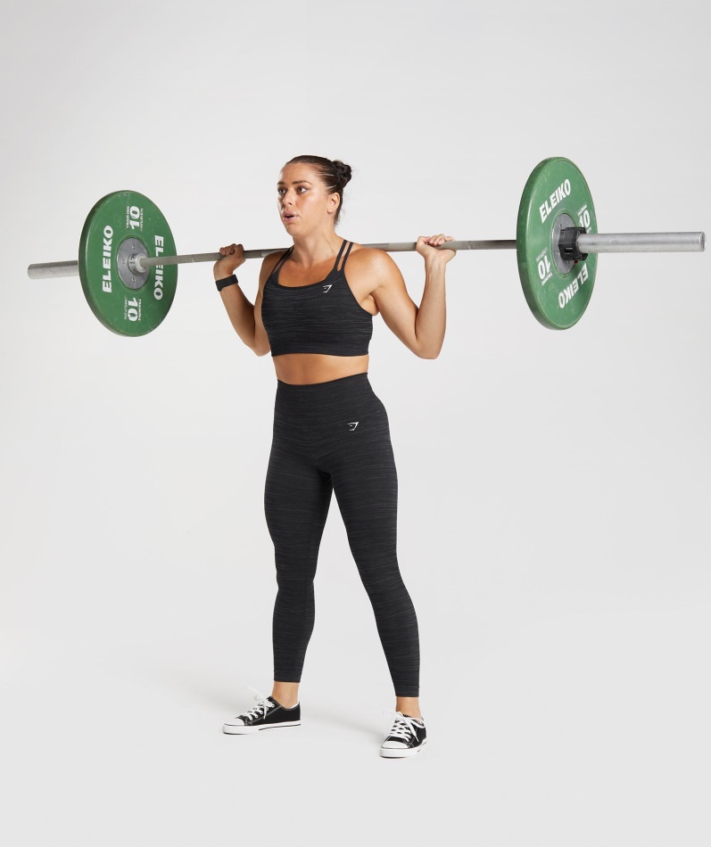 Gymshark Adapt Marl Sømløs Sports-bh Vlt-svart-smokey Grå
