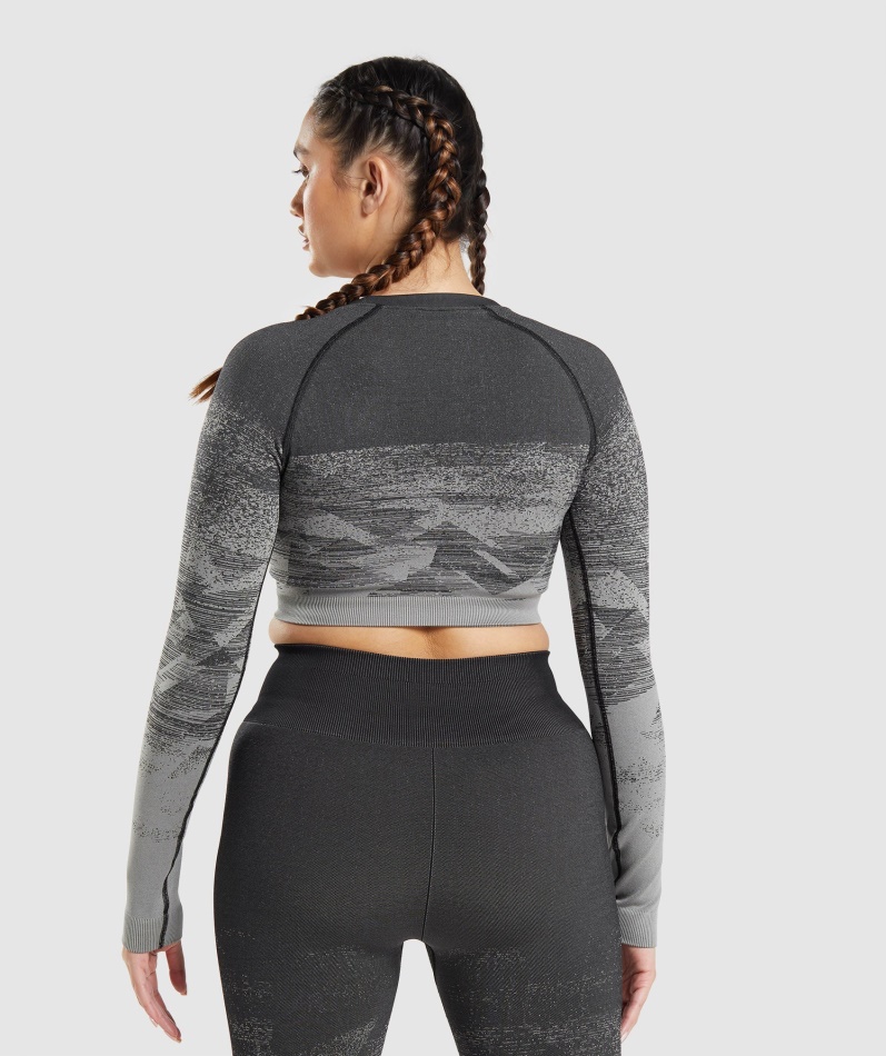 Gymshark Adapt Ombre Crop Top Trekant-svart