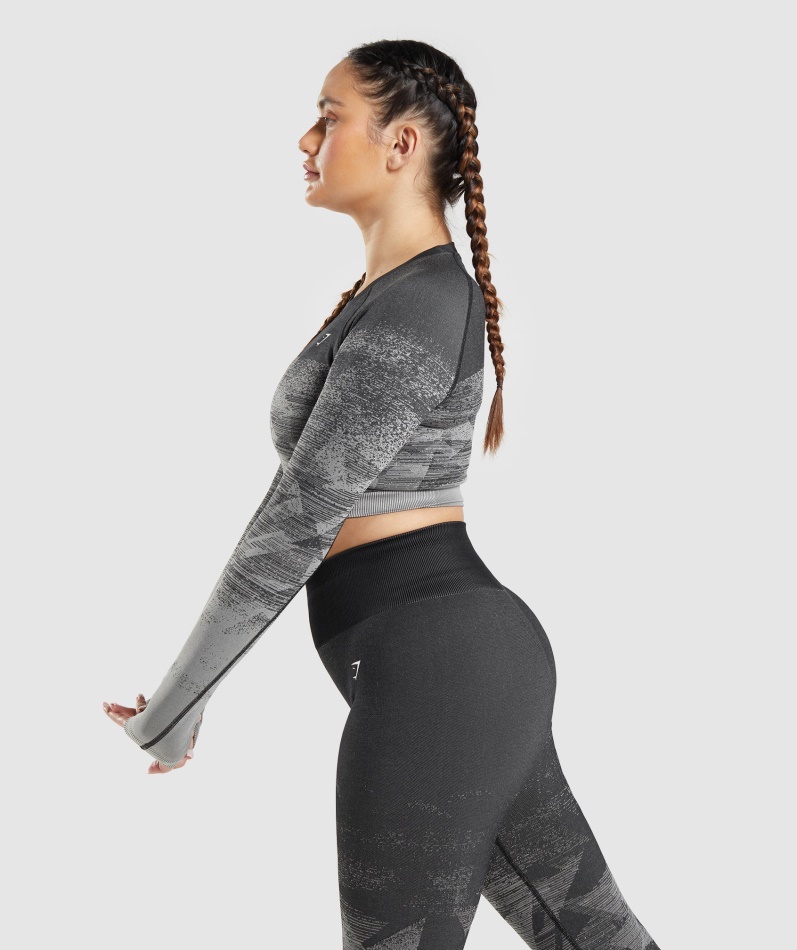 Gymshark Adapt Ombre Crop Top Trekant-svart