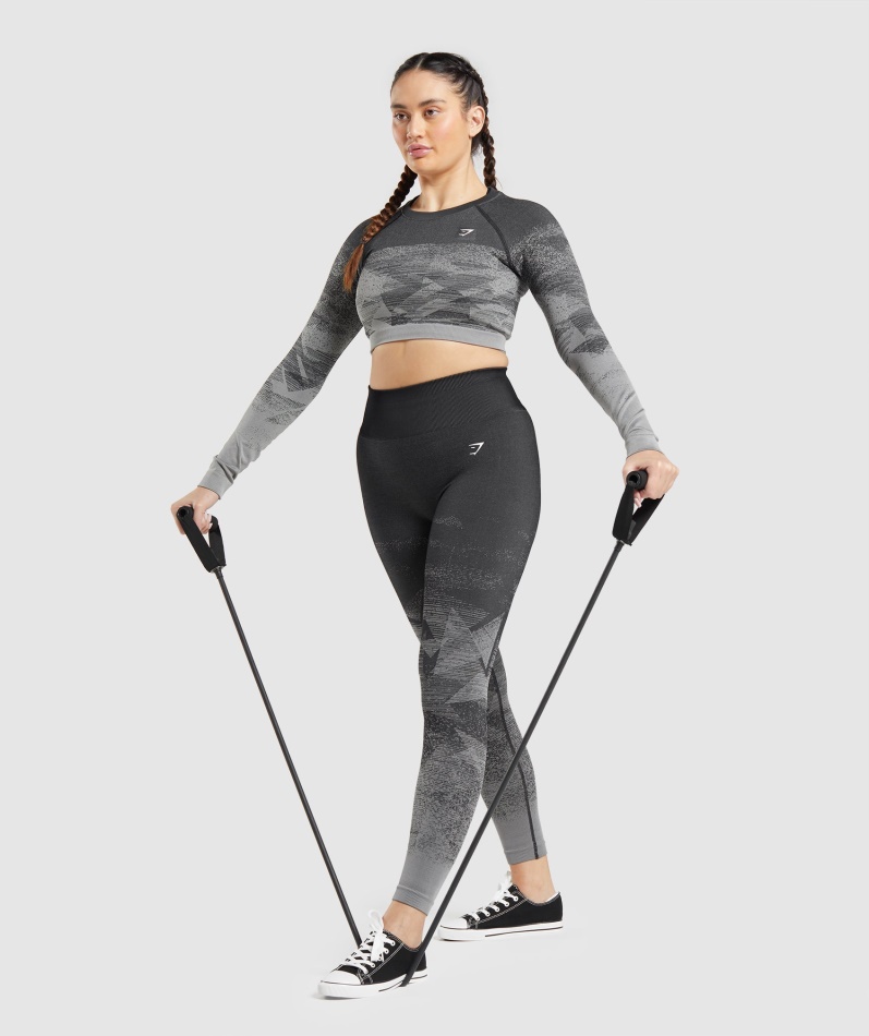 Gymshark Adapt Ombre Crop Top Trekant-svart