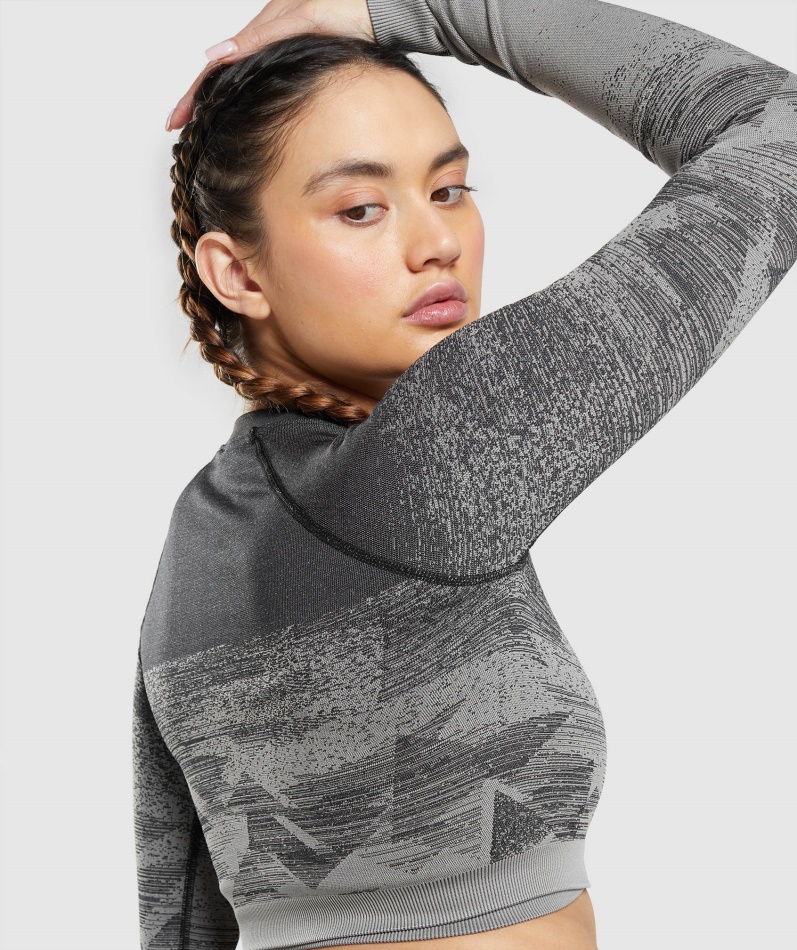 Gymshark Adapt Ombre Crop Top Trekant-svart