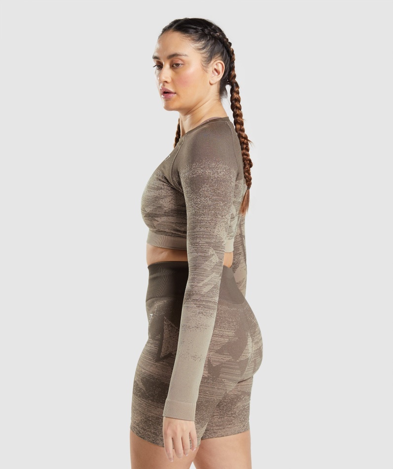 Gymshark Adapt Ombre Crop Top Trekant-penny Brun