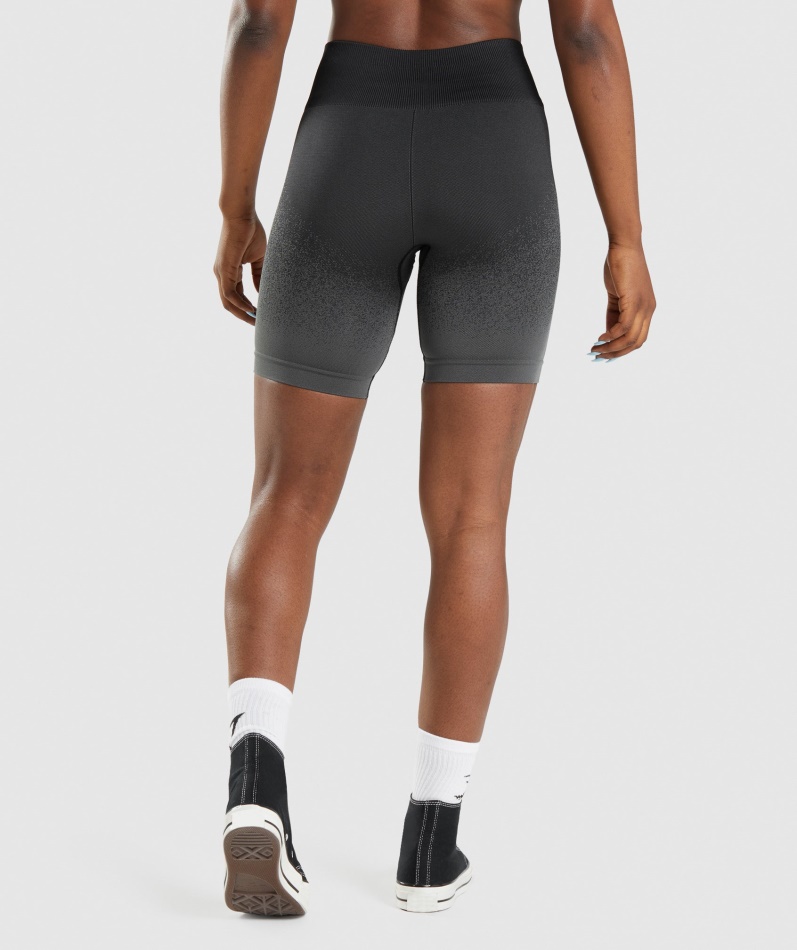 Gymshark Adapt Ombre Sømløs Sykkelshorts Svart-grå