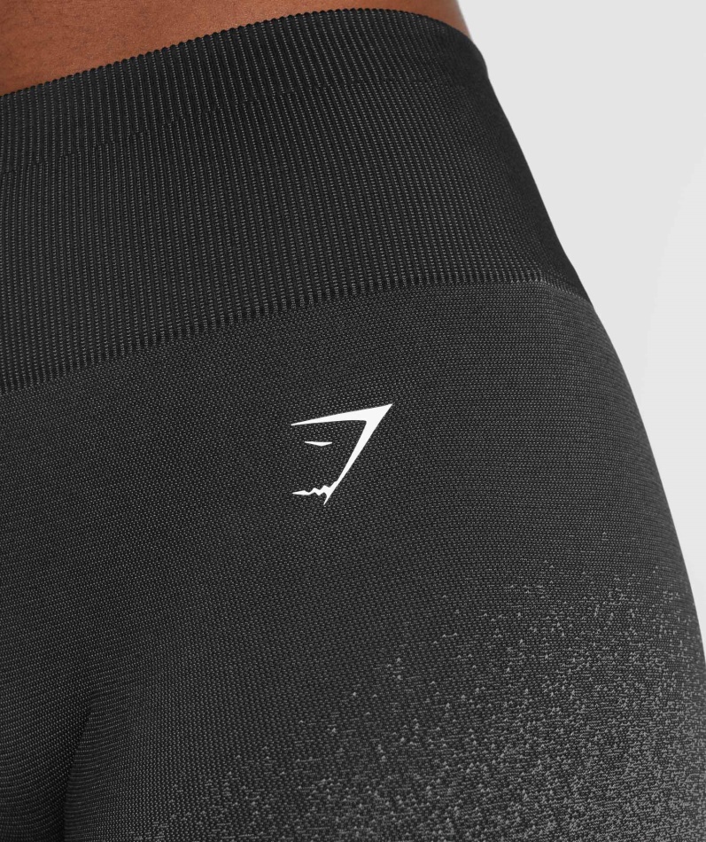 Gymshark Adapt Ombre Sømløs Sykkelshorts Svart-grå