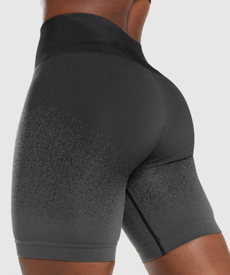 Gymshark Adapt Ombre Sømløs Sykkelshorts Svart-grå