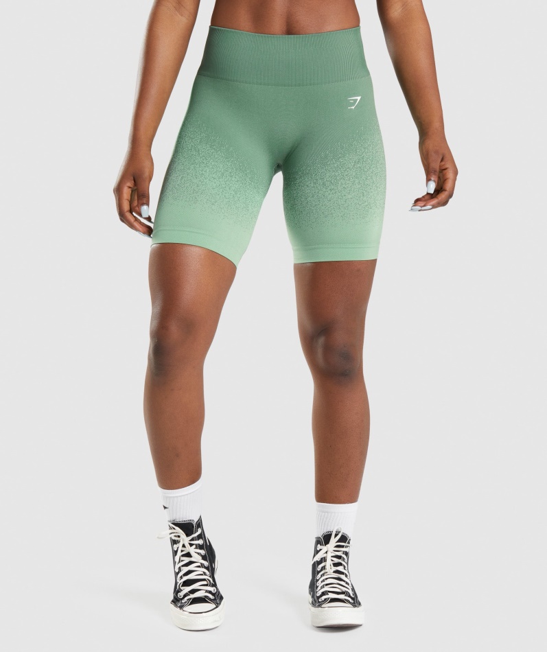 Gymshark Adapt Ombre Sømløs Sykkelshorts Grønn-lysegrønn