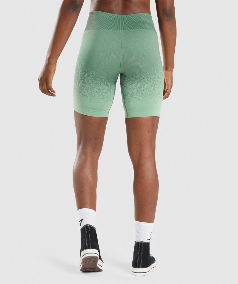 Gymshark Adapt Ombre Sømløs Sykkelshorts Grønn-lysegrønn