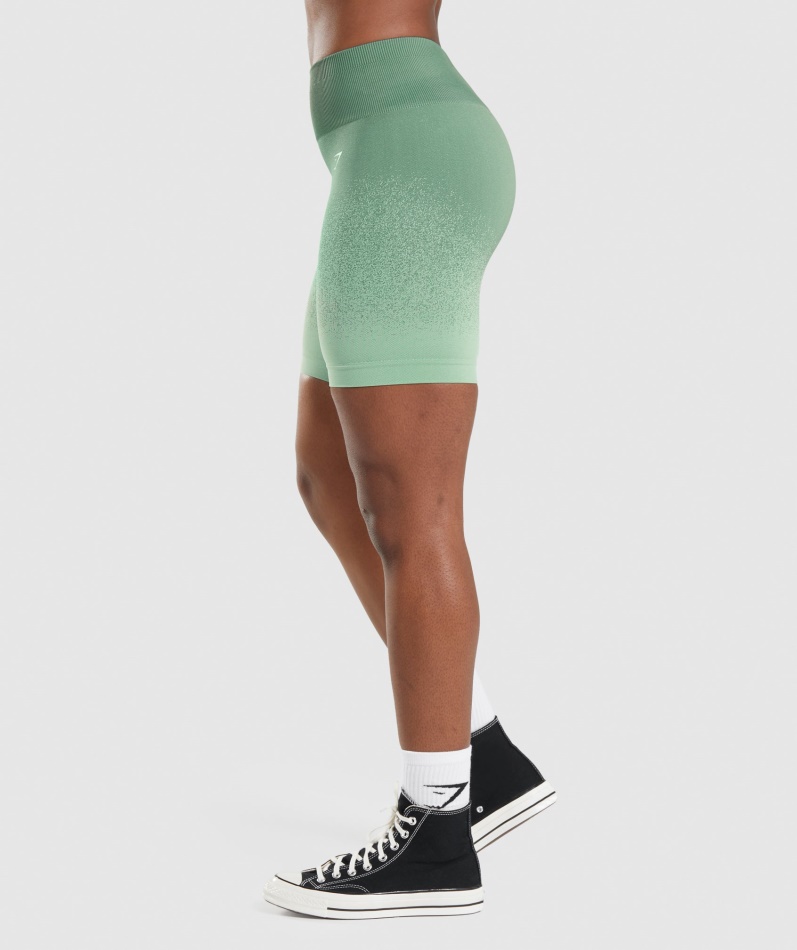 Gymshark Adapt Ombre Sømløs Sykkelshorts Grønn-lysegrønn