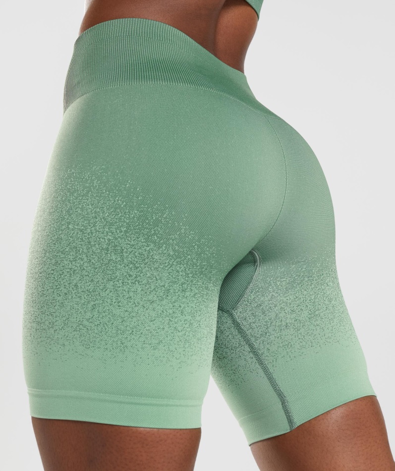 Gymshark Adapt Ombre Sømløs Sykkelshorts Grønn-lysegrønn