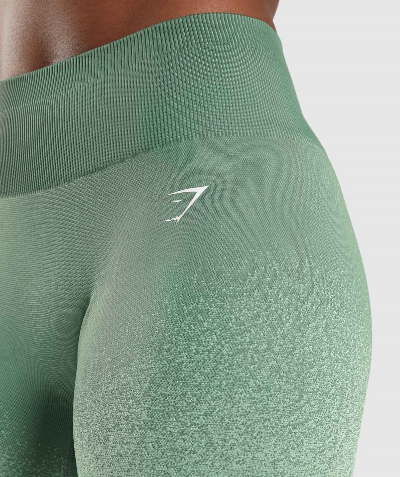 Gymshark Adapt Ombre Sømløs Sykkelshorts Grønn-lysegrønn